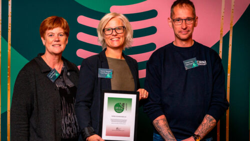 NORNA PLAYGROUNDS representatives receiving the CSR people mark